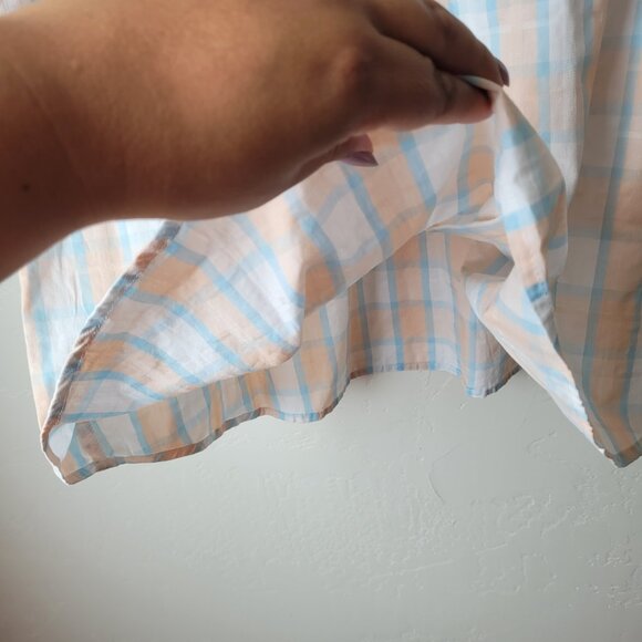 CJ Banks Plaid V-Neck Popover Blouse - Picture 3 of 10